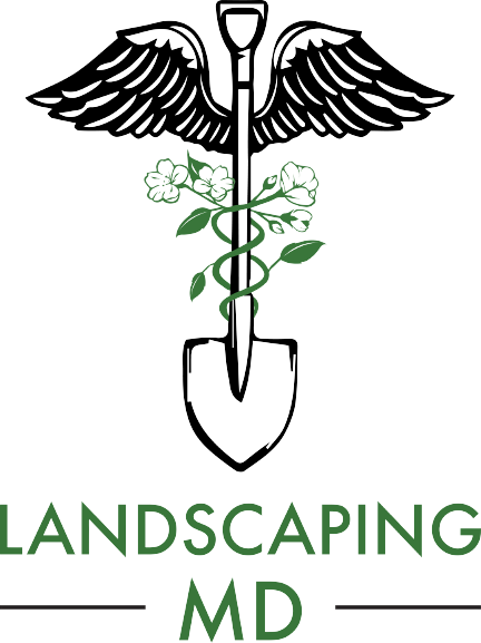 Transparent Vertical logo Landscaping MD LLC Vancouver Washington