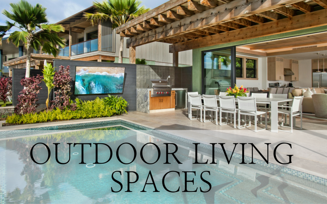 Beautiful outdoor living space in Ridgefield, WA, featuring a stylish patio with comfortable seating, lush greenery, and a pool, perfect for relaxation and entertainment.